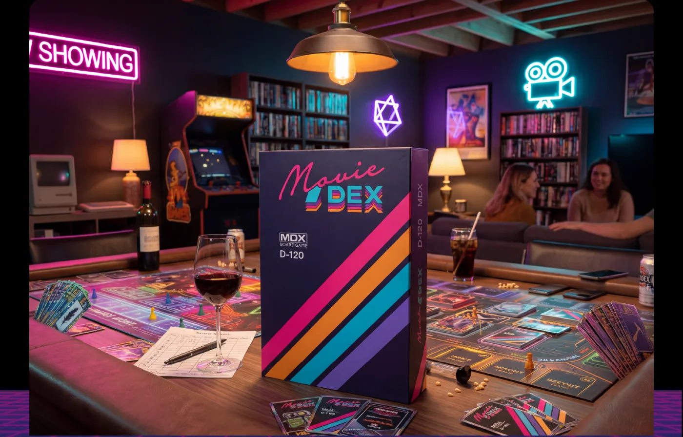 MovieDEX D-120 box displayed in an 80s den